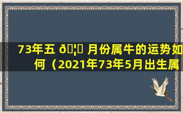 73年五 🦊 月份属牛的运势如何（2021年73年5月出生属牛的运势和财运）